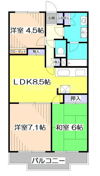グリーンパレス和光 6階階 間取り