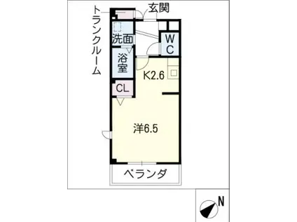 J・PRECIOUS(1K/2階)の間取り写真