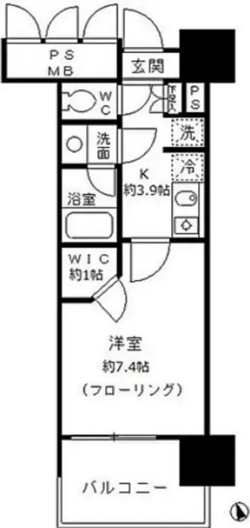 フォンテーヌ芝浦 10階階 間取り