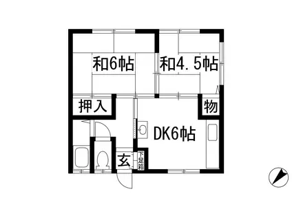 寿荘(2DK/2階)の間取り写真
