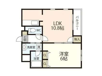 リベルテ(1LDK/1階)の間取り写真