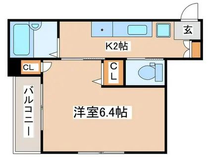 AXIS中町(1K/2階)の間取り写真