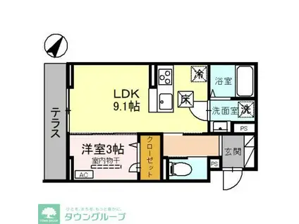 D-SERENO弥生(1LDK/1階)の間取り写真