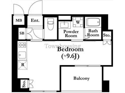 THE PALMS錦糸町(ワンルーム/9階)の間取り写真
