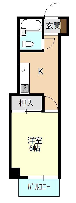 マイノーラ町北(1K/2階)の間取り写真
