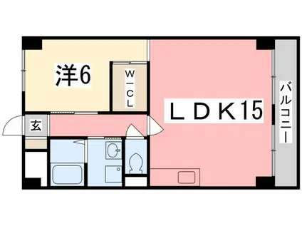 ドルチェヴィータ姫路(1LDK/3階)の間取り写真