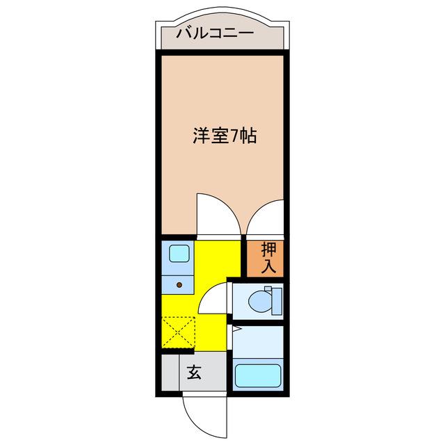 サバービア拓栄(1K/2階)の間取り写真