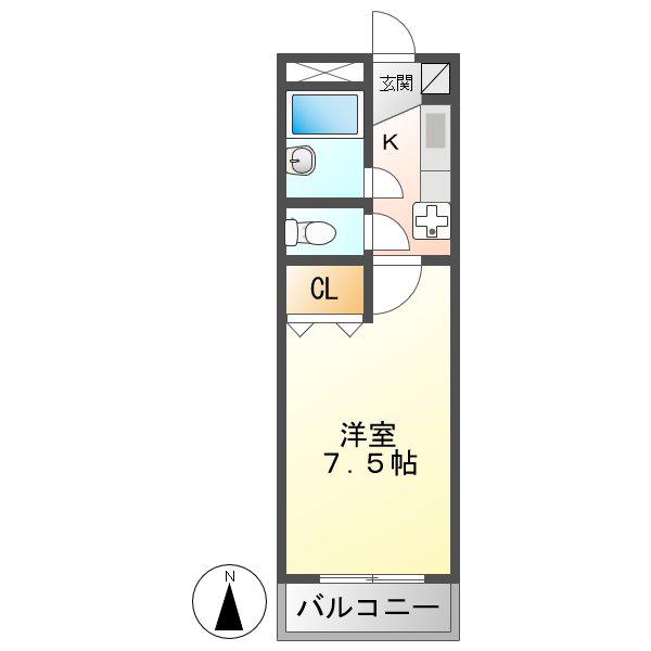 大野ハイツ(1K/1階)の間取り写真