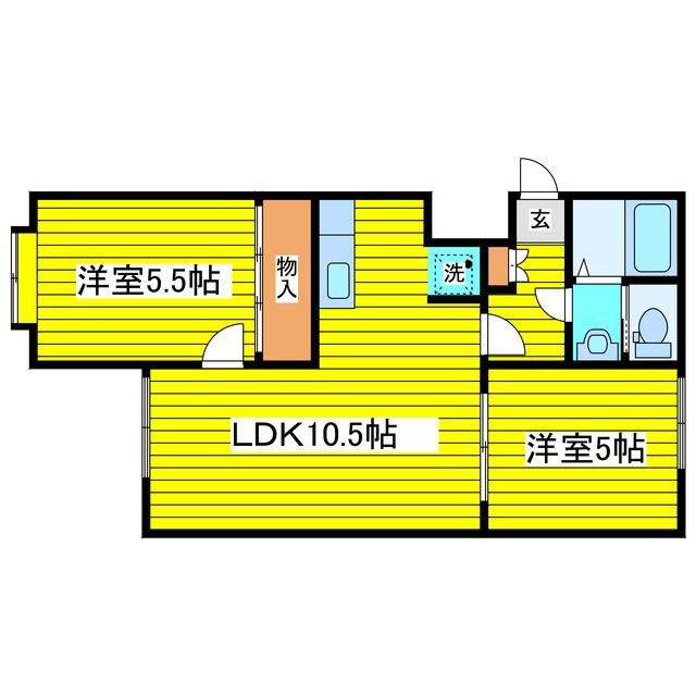 αNEXT札幌第1(2LDK/4階)の間取り写真