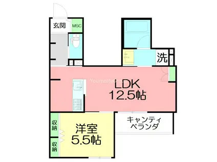 アルカン・メール 藤沢(1LDK/2階)の間取り写真