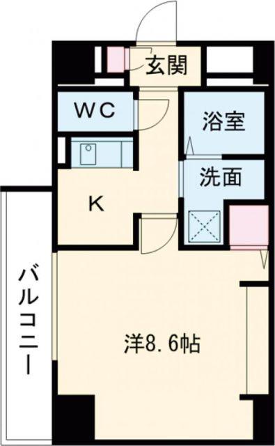 エヌエムキャトフヴァン(1K/2階)の間取り写真