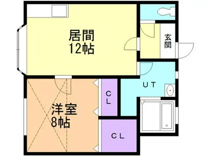マンショングロット(1LDK/2階)の間取り写真
