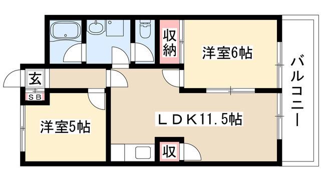 中町田ビル(2LDK/3階)の間取り写真