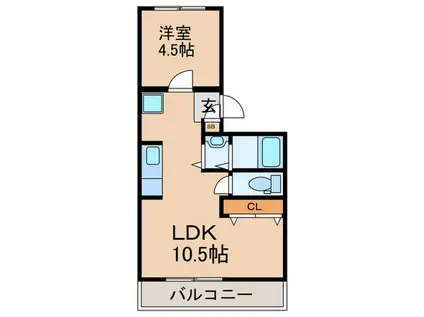 大商第1マンション(1LDK/1階)の間取り写真