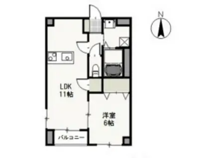 フラットT&T(1LDK/3階)の間取り写真