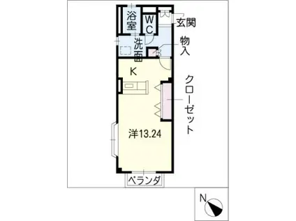 リヴァ・セレノ(ワンルーム/3階)の間取り写真