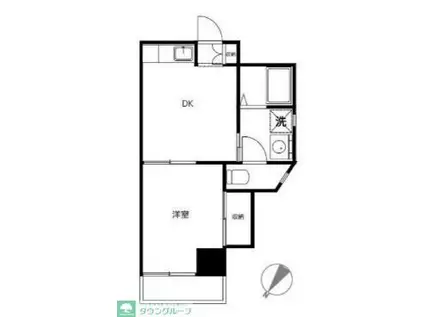 クロッシング桜台(1DK/3階)の間取り写真