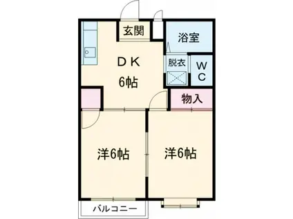 エルディム新栄(2DK/1階)の間取り写真