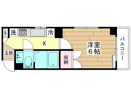GLORIOUS F.K(1K/5階)の間取り写真