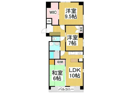グランドハイツ21(3LDK/2階)の間取り写真