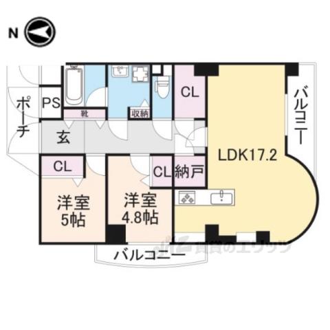 アントレいこま2(2LDK/7階)の間取り写真