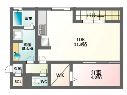 片岡マンション(1LDK/2階)の間取り写真