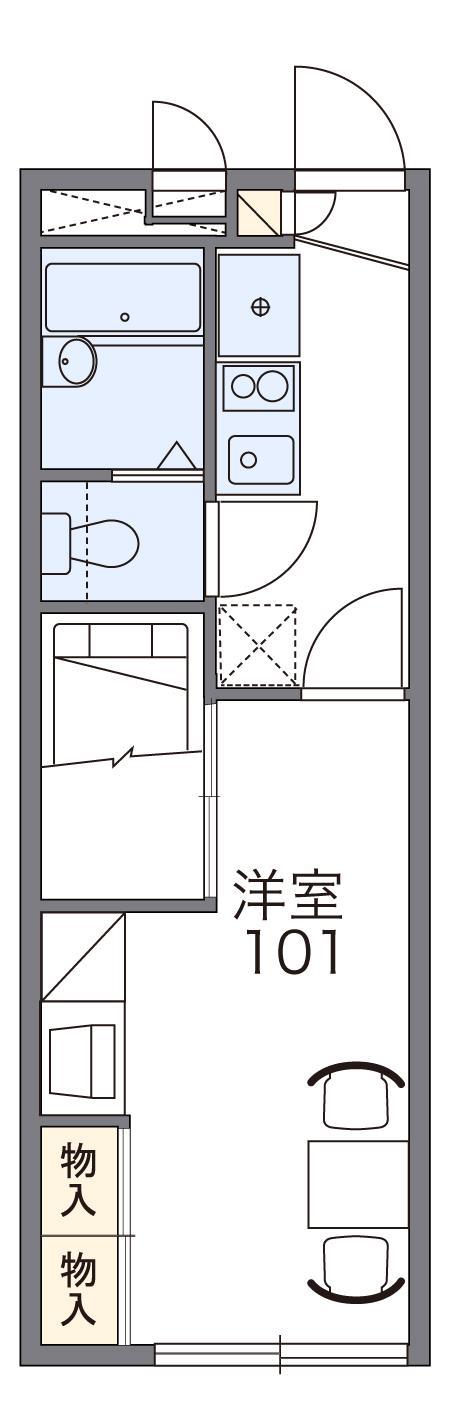 レオパレスオアシスI(1K/1階)の間取り写真