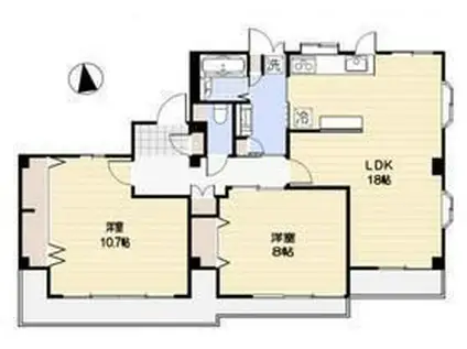 星野コーポ(2LDK/3階)の間取り写真