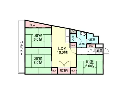 グランドハイツ清水(3LDK/4階)の間取り写真