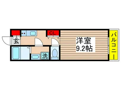 メテオール・リオン(ワンルーム/1階)の間取り写真