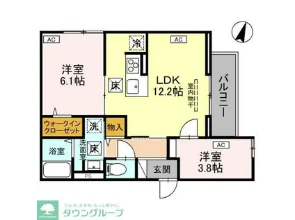 ノーブルパレス上木崎(2LDK/1階)の間取り写真