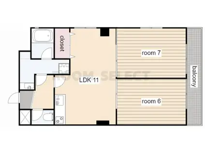 千代田マンション(1LDK/6階)の間取り写真