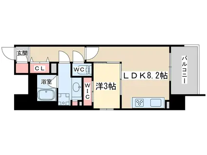 S-RESIDENCE天満橋AR(1LDK/10階)の間取り写真