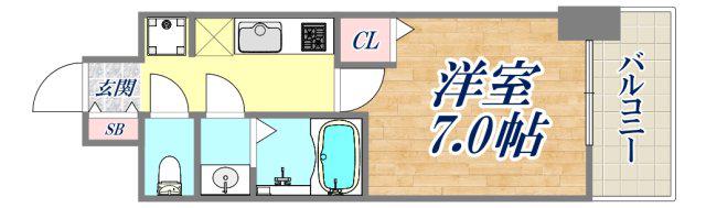 CRESTTAPP神戸湊町NOIR(1K/3階)の間取り写真