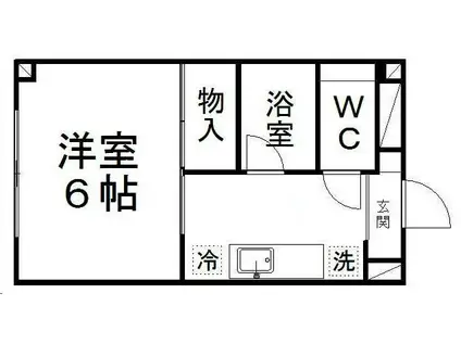 ピースフル宮千代(1K/2階)の間取り写真