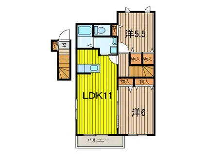 PLANETIII(2LDK/2階)の間取り写真