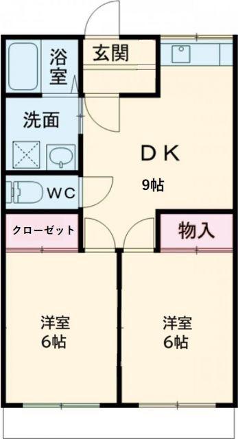 サンエイハイツ(2DK/2階)の間取り写真