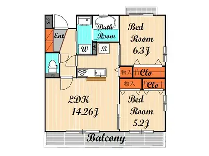 PUERTA SUR TOKIO(2LDK/3階)の間取り写真