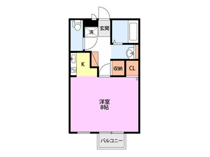 SAJA-MELODY(1K/1階)の間取り写真