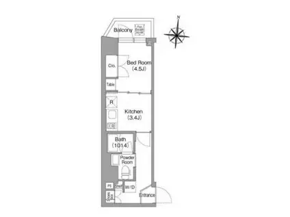 コンフォリア・リヴ木場イーストI(1K/1階)の間取り写真