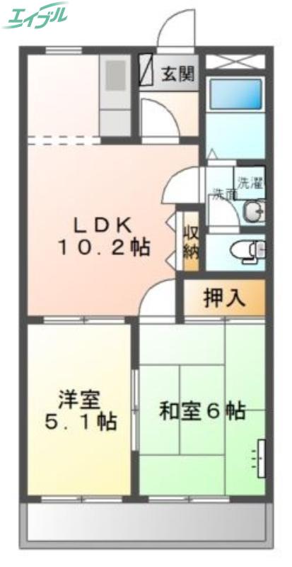 ファインヴィーブル参番館(2LDK/1階)の間取り写真