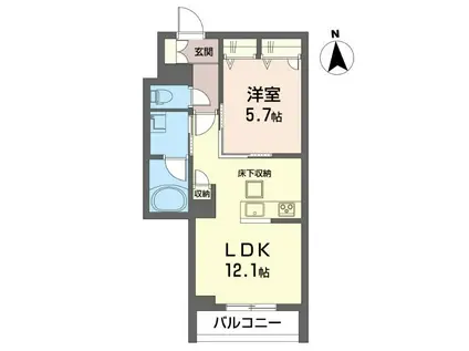 フォレナ(1LDK/1階)の間取り写真