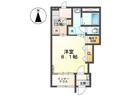 イーストゲート・スクエア(1K/1階)の間取り写真