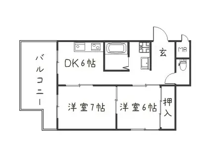 平和ビル(2DK/3階)の間取り写真