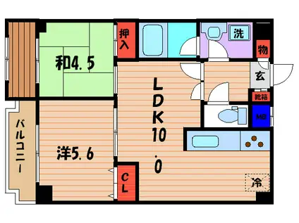 ABLE創久五条大宮(2LDK/4階)の間取り写真
