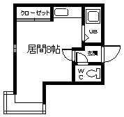 フローラ(ワンルーム/1階)の間取り写真