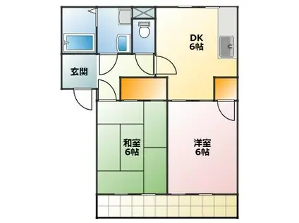 サンライズフジA(2DK/1階)の間取り写真