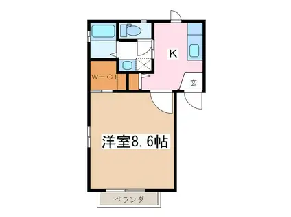 アヴァンセYOU(1DK/1階)の間取り写真