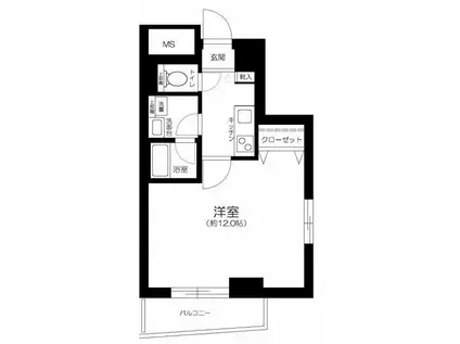 音楽マンション セレナーデ東長崎(1K/4階)の間取り写真