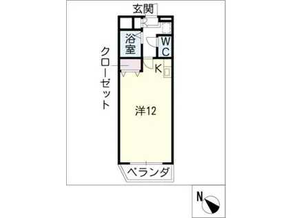 フェリシア本山(ワンルーム/1階)の間取り写真